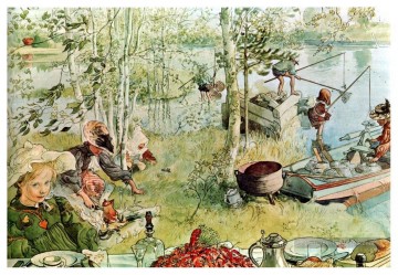  1897 Art - la saison des écrevisses s’ouvre 1897 Carl Larsson